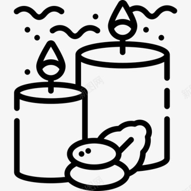 蜡烛瑜伽和正念2线性图标图标
