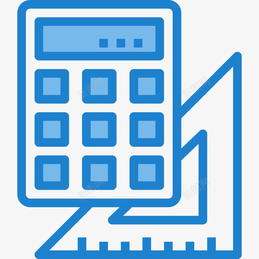计算器学校36蓝色图标svg_新图网 https://ixintu.com 学校36 蓝色 计算器