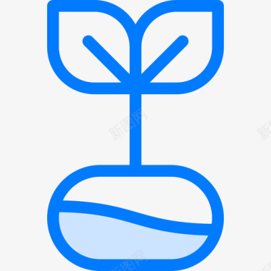 植物咖啡和茶蓝色图标图标