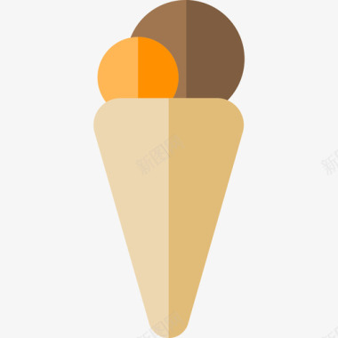 冰淇淋购物中心3扁平图标图标