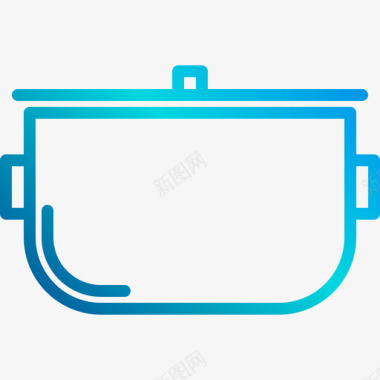 锅烹饪和食物线性梯度图标图标