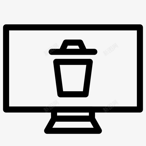 垃圾桶监视器删除桌面图标svg_新图网 https://ixintu.com 删除 办公室屏幕监视器 垃圾桶监视器 桌面