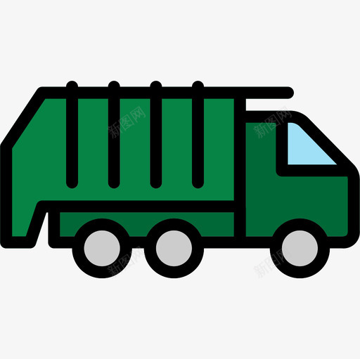 垃圾车运输100线性颜色图标svg_新图网 https://ixintu.com 垃圾车 线性颜色 运输100