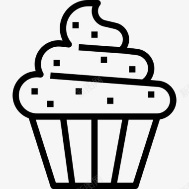 纸杯蛋糕烘焙店46直纹图标图标