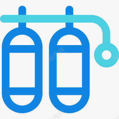 氧气罐安全8线性蓝色图标图标