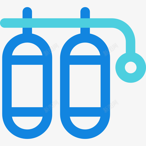 氧气罐安全8线性蓝色图标svg_新图网 https://ixintu.com 安全8 氧气罐 线性蓝色