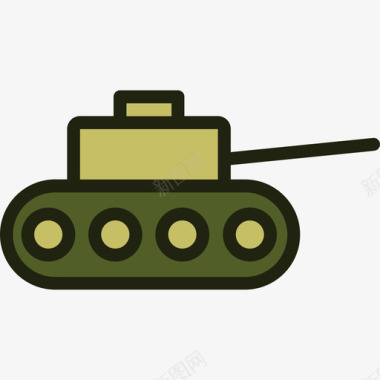 坦克陆军3线性颜色图标图标