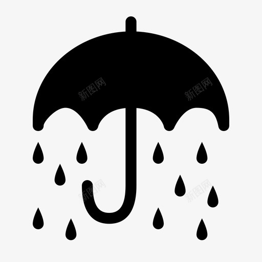 伞雨雨天图标svg_新图网 https://ixintu.com 伞 天气 水 雨 雨天