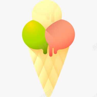 冰淇淋夏季37彩色图标图标