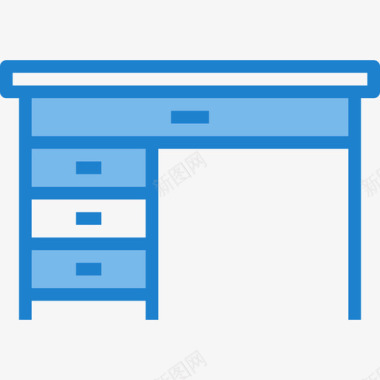 桌子办公工具5蓝色图标图标