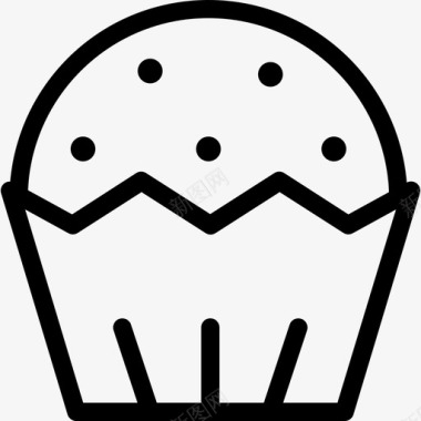 纸杯蛋糕蛋糕和面包房4直系图标图标