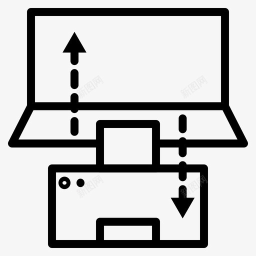 将笔记本电脑连接到打印机连接到插入图标svg_新图网 https://ixintu.com 将笔记本电脑连接到打印机 插入 连接到 连接设备1