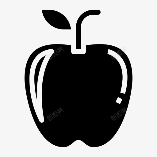 苹果水果有机图标svg_新图网 https://ixintu.com 学校固体 有机 水果 素食 苹果