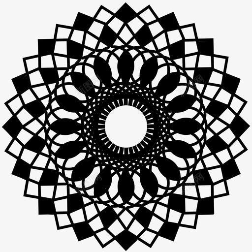 花抽象黑色图标svg_新图网 https://ixintu.com 抽象 抽象创作2 花 花朵 轮廓 黑色
