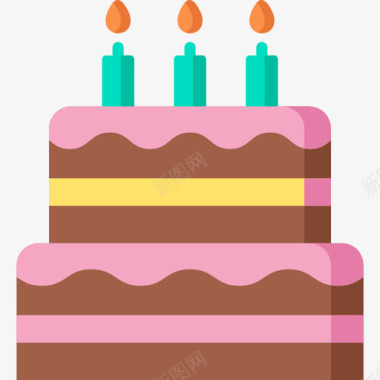 生日蛋糕生日49扁平图标图标