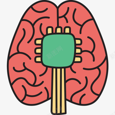 大脑机器人31彩色图标图标