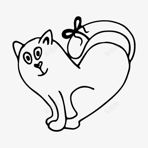 猫在爱心浪漫图标svg_新图网 https://ixintu.com 心 情人节 浪漫 猫在爱