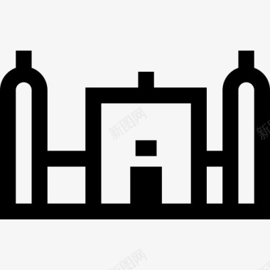 伊卡清真寺纪念碑17直线图标图标