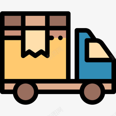 送货车包裹运送线颜色图标图标
