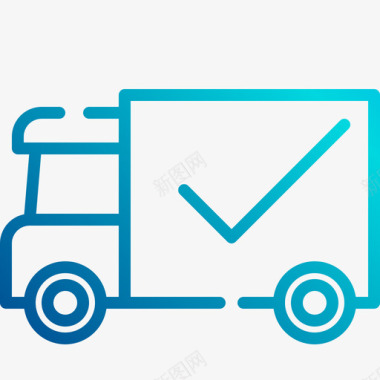 运输卡车物流和运输线性坡度图标图标