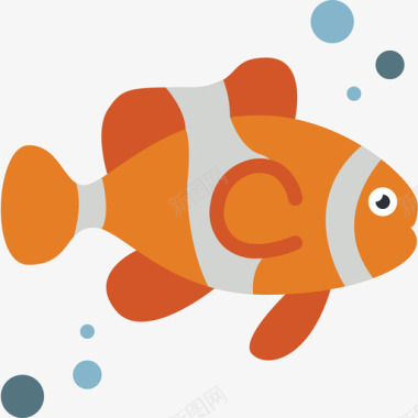 小丑鱼海洋生物27扁平图标图标