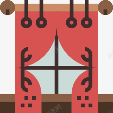 窗帘家具76扁平图标图标