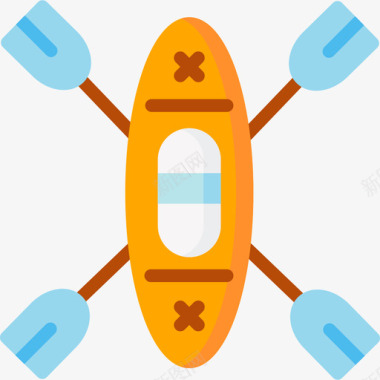 皮划艇夏季34平底图标图标