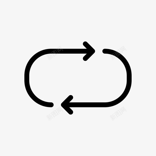 重复箭头循环图标svg_新图网 https://ixintu.com 多媒体音视频播放器线路 循环 箭头 重复