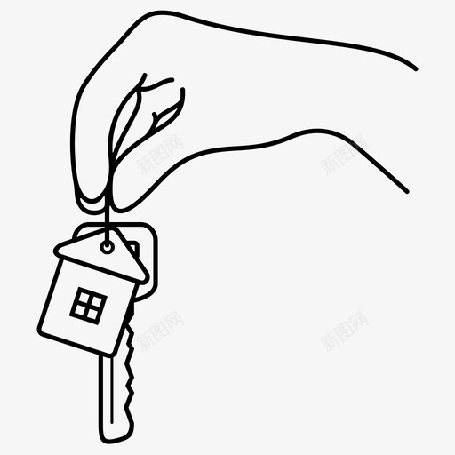 买房子手房子图标svg_新图网 https://ixintu.com 买房子 房子 手 钥匙