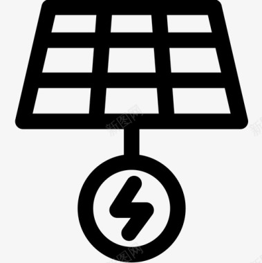 太阳能电池板生态学145线性图标图标