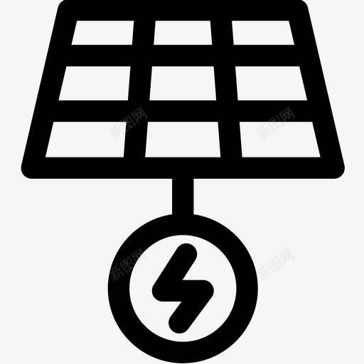 太阳能电池板生态学145线性图标svg_新图网 https://ixintu.com 太阳能电池板 生态学145 线性
