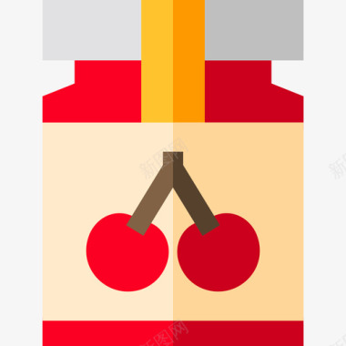 果酱食品68扁平图标图标