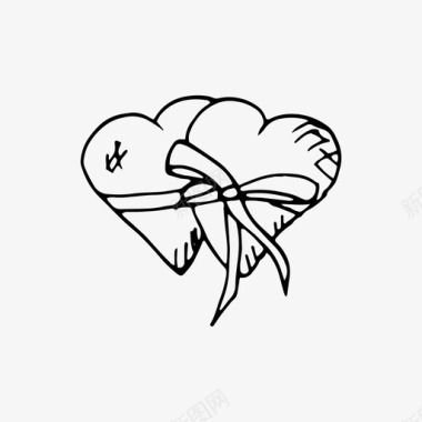 心形蝴蝶结爱情图标图标