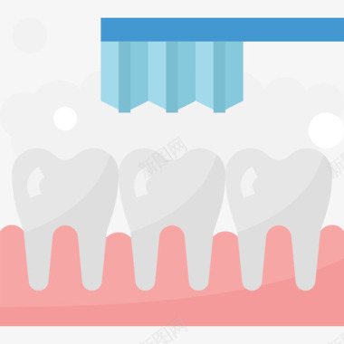 牙齿清洁牙科10扁平图标图标