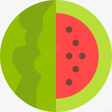 西瓜水果和蔬菜16扁平图标图标