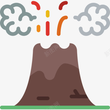 火山旅行153平坦图标图标