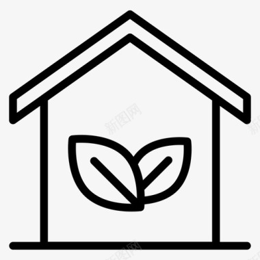 生态屋生态绿房子图标图标