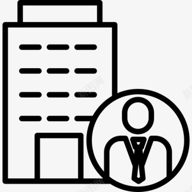 建筑商业和管理4线性图标图标
