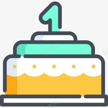 生日蛋糕家庭16双色图标图标