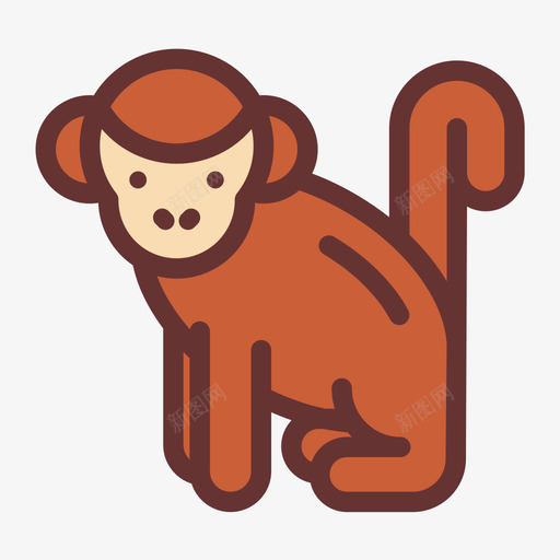 猴子svg_新图网 https://ixintu.com 猴子 多色 可爱