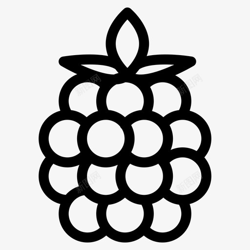 树莓新鲜水果图标svg_新图网 https://ixintu.com 健康 新鲜 树莓 水果 水果轮廓