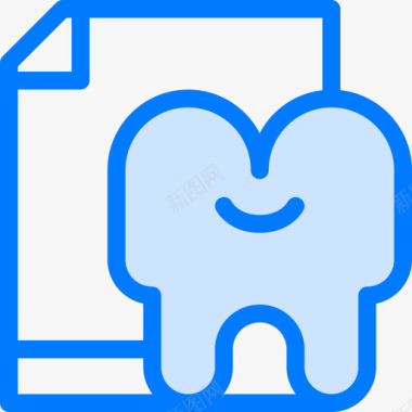 健康报告牙医22蓝色图标图标
