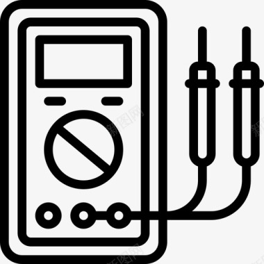 电压表功率和能量9线性图标图标