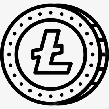 莱特币加密货币7线性图标图标
