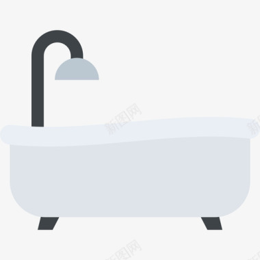 浴缸旅行和地方平的图标图标