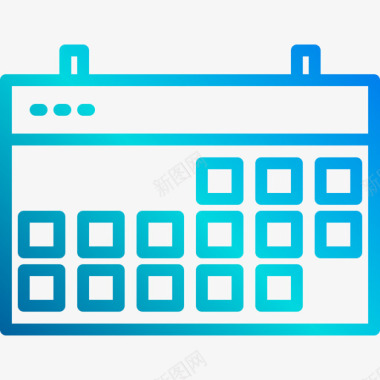 日历生活方式6线性梯度图标图标
