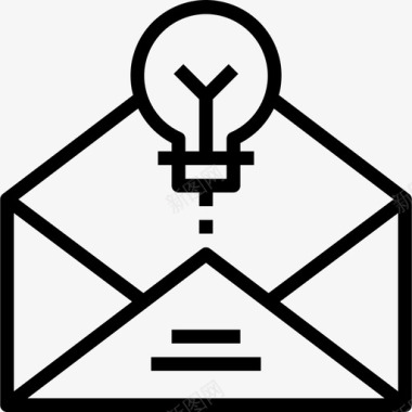 电子邮件平面服务3线性图标图标