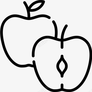 苹果水果和蔬菜13直列图标图标