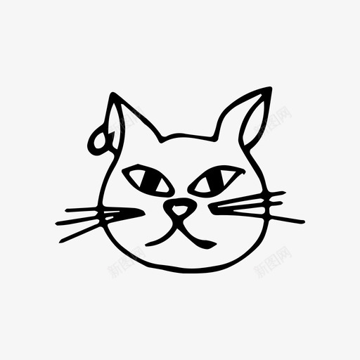 猫动物小猫图标svg_新图网 https://ixintu.com 动物 宠物 小猫 猫 素描
