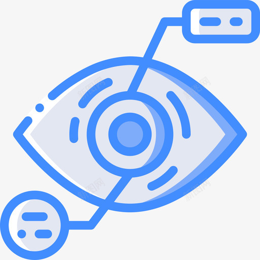 眼睛扫描未来科技2蓝色图标svg_新图网 https://ixintu.com 未来科技2 眼睛扫描 蓝色